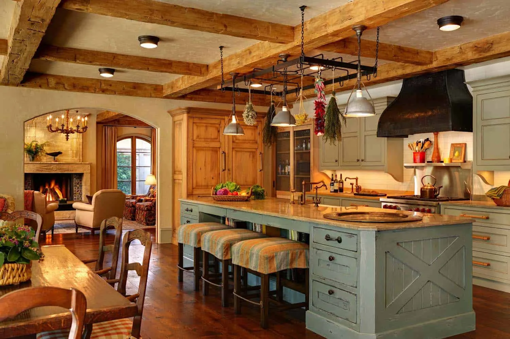 Country kitchen color palette inspired by nature and earthy tones